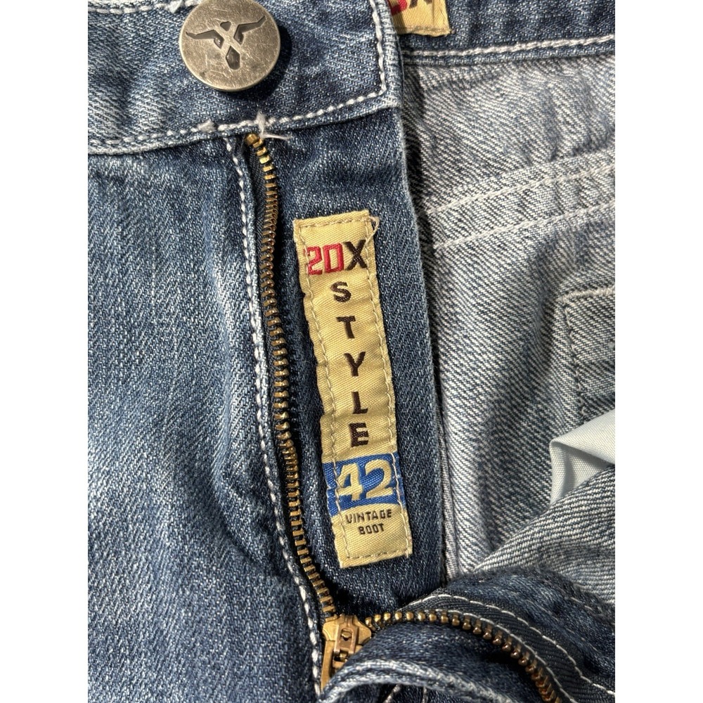 Wrangler 20X Style 42 Vintage Boot Jeans Tag 34x34 Men's Western Blue Denim 0648 - Picture 4 of 7